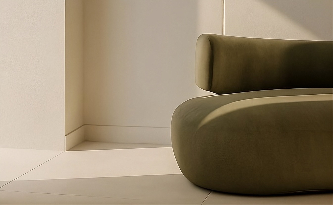 A quiet interior with balanced, considered furniture